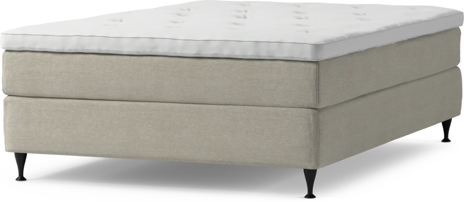 Delux Sense - Kontinentalsäng, enkelsäng 140 cm med bäddmadrass och sängben - Beige