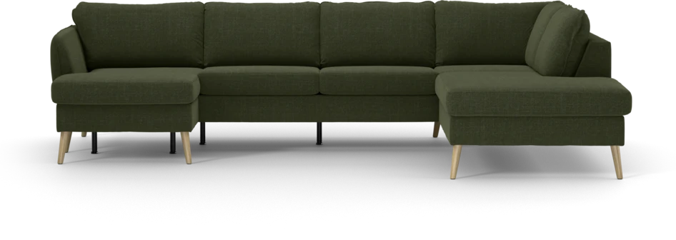 County - 3-sits soffa med schäslong vänster och divan höger - Grön