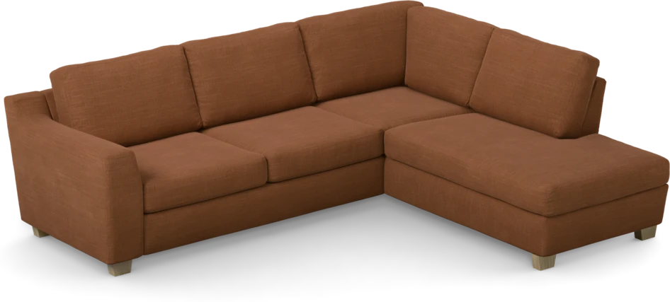 Friday - 2,5-sits soffa med divan höger - Orange