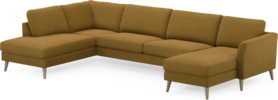 Bridge - 3-sits soffa med divan vänster och schäslong höger - Gul