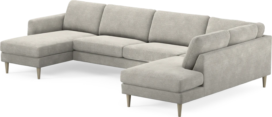 Bridge - 3-sits soffa med schäslong vänster och divan höger - Grå
