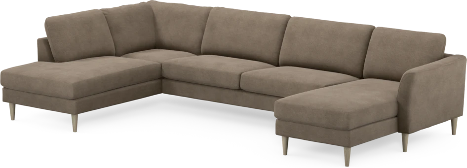 Bridge - 3-sits soffa med divan vänster och schäslong höger - Brun