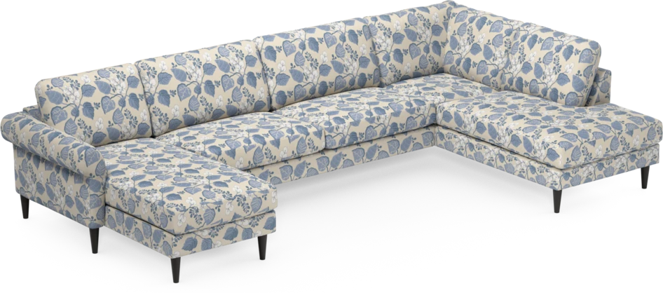Bridge - 3-sits soffa med schäslong vänster och divan höger - Blå