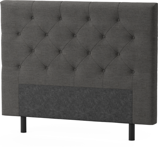 Delux Pikerad Låg - Sänggavel, 90-210 cm - Grå