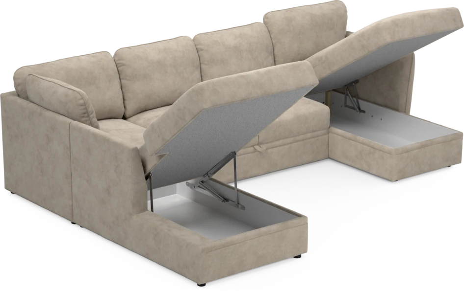 Öland - Bäddsoffa med divan vänster och schäslong höger - Beige