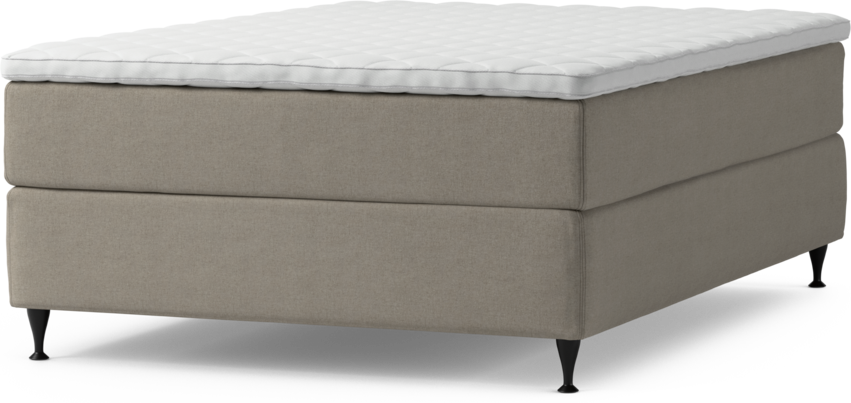 Delux Exclusive - Kontinentalsäng, enkelsäng 140 cm med bäddmadrass och sängben - Beige