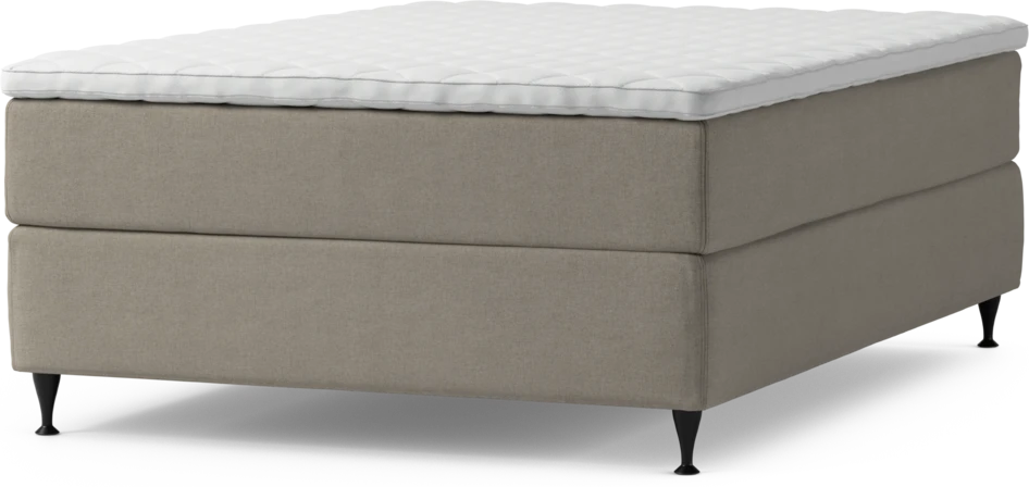Delux Exclusive - Kontinentalsäng, enkelsäng 140 cm med bäddmadrass och sängben - Beige