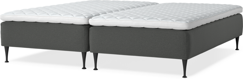 Delux Sense - Ramsäng, dubbelsäng med bäddmadrass - Grå