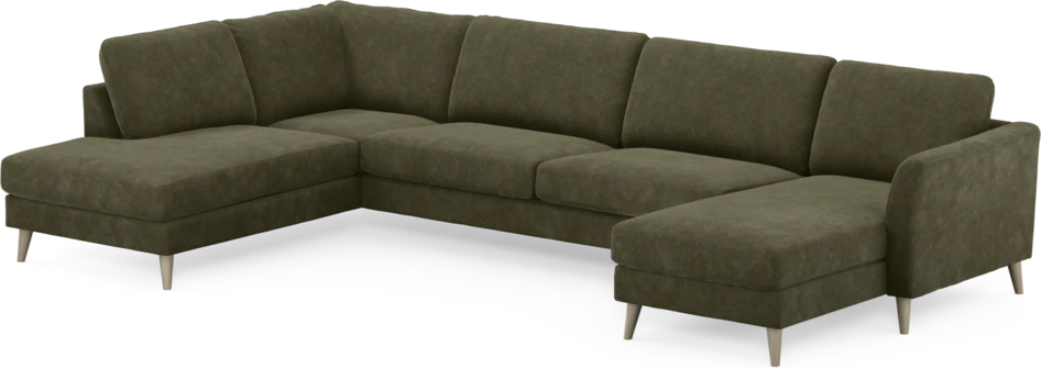 Bridge - 3-sits soffa med divan vänster och schäslong höger - Grön