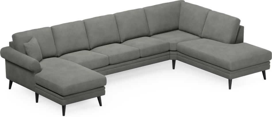 Eden - 3-sits soffa med schäslong vänster och divan höger - Grå