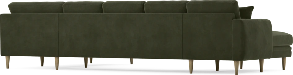 Eden - 3-sits soffa med schäslong vänster och divan höger - Grön