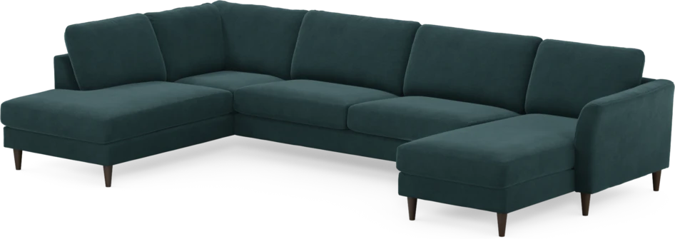 Bridge - 3-sits soffa med divan vänster och schäslong höger - Blå