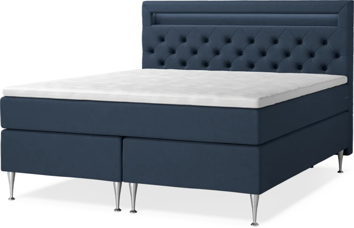 New York Supreme, Kontinentalsäng, dubbelsäng med bäddmadrass, sängben och sänggavel LED