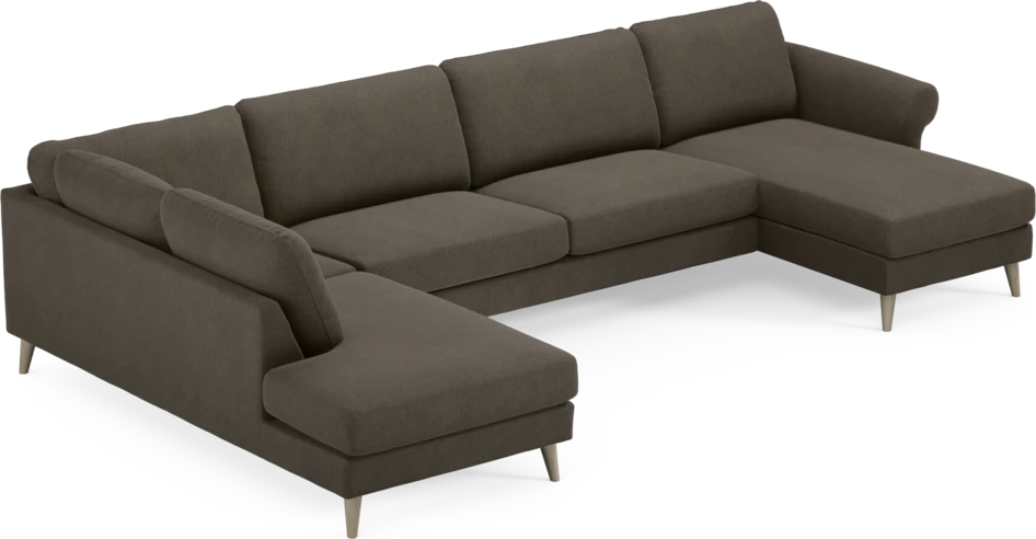Bridge - 3-sits soffa med divan vänster och schäslong höger - Brun