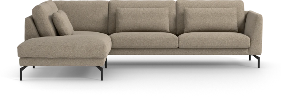 Willow - 3-sits soffa med divan vänster, fast klädsel - Beige