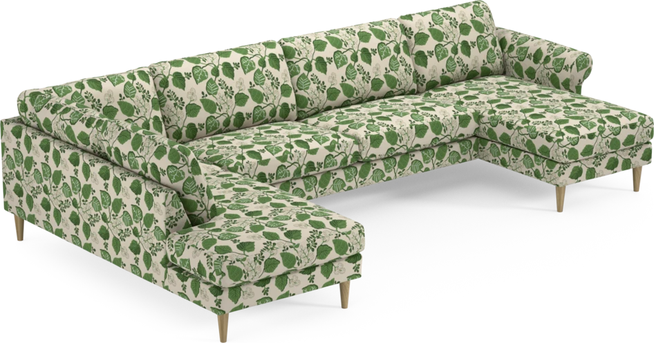 Bridge - 3-sits soffa med divan vänster och schäslong höger - Grön