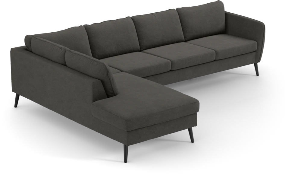 County - 3-sits soffa med divan vänster - Brun