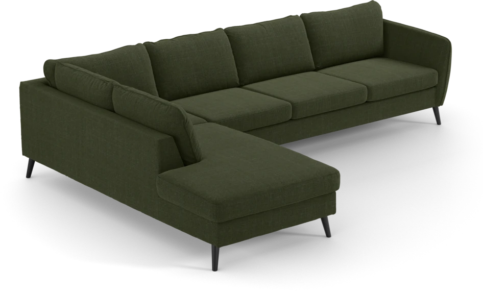 County - 3-sits soffa med divan vänster - Grön