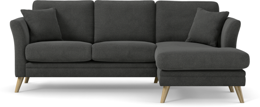 Eden - 2-sits soffa med schäslong - Svart