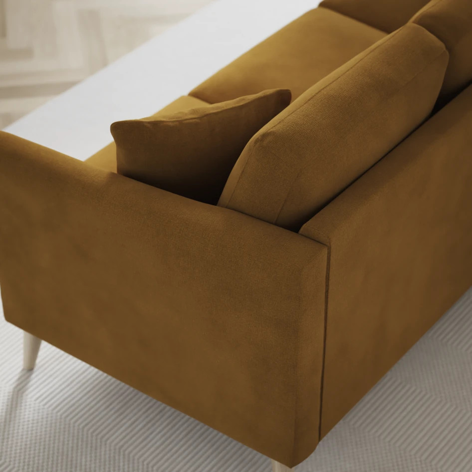 Eden - 3-sits soffa med divan vänster och schäslong höger - Gul