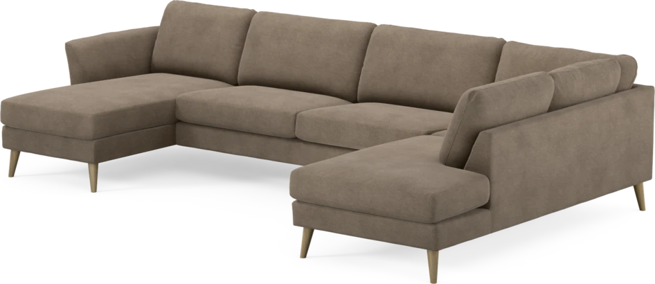 Bridge - 3-sits soffa med schäslong vänster och divan höger - Brun