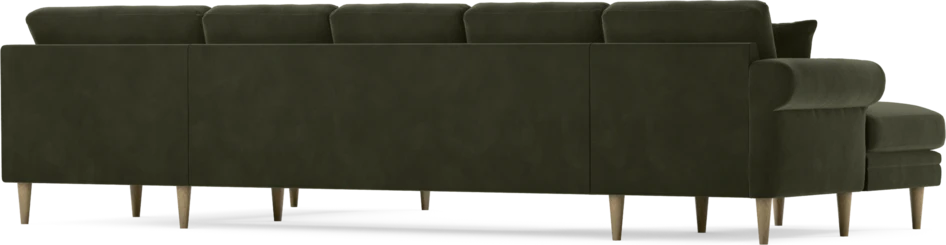 Eden - 3-sits soffa med schäslong vänster och divan höger - Grön