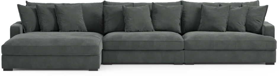 Rossi - 4-sits soffa med schäslong XL vänster - Grå