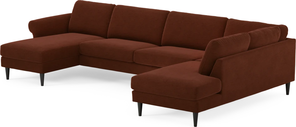 Bridge - 3-sits soffa med schäslong vänster och divan höger - Orange