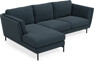 Madison Lux - 2-sits soffa med schäslong vänster - Turkos