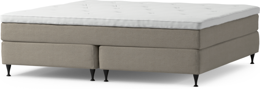 Delux Sense - Kontinentalsäng, dubbelsäng med bäddmadrass och sängben - Beige