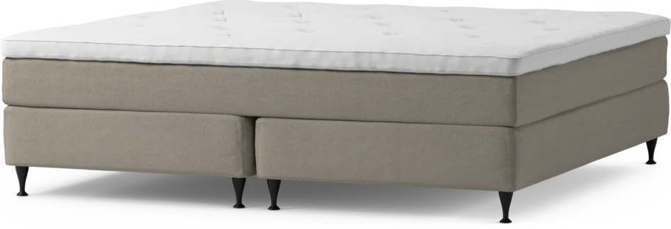 Delux Sense - Kontinentalsäng, dubbelsäng med bäddmadrass och sängben - Beige