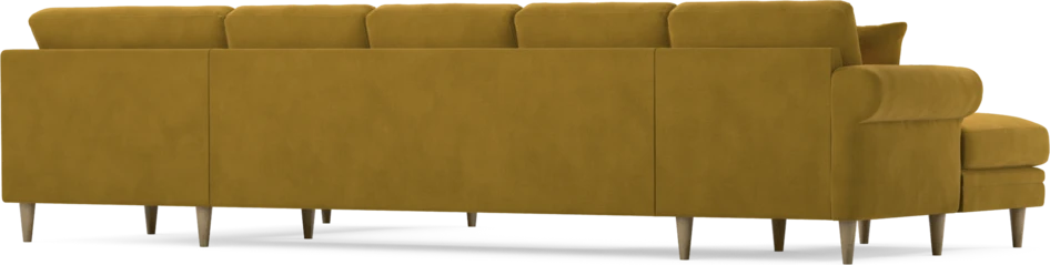 Eden - 3-sits soffa med schäslong vänster och divan höger - Gul