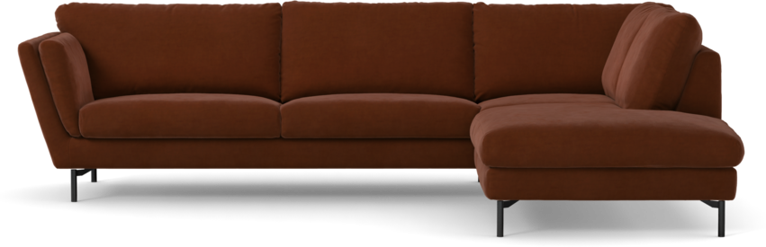 Madison Lux - 3-sits soffa med divan höger - Orange