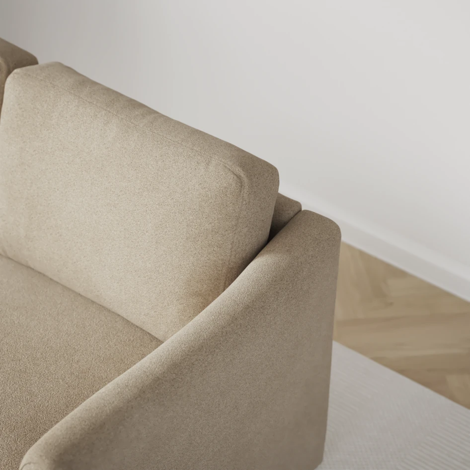Öland - Bäddsoffa med divan vänster - Beige