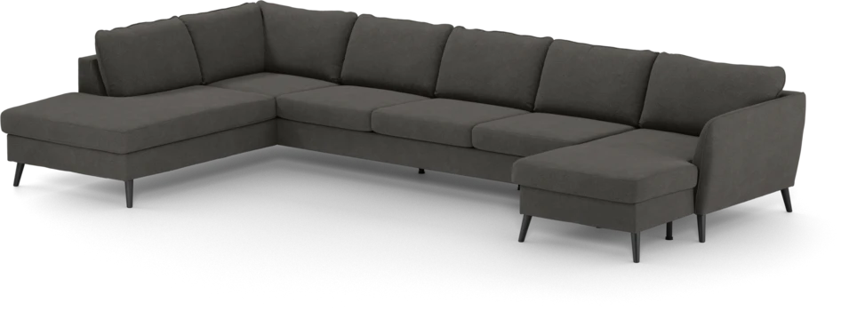 County - 4-sits soffa med divan vänster och schäslong höger - Brun