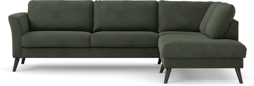 Bridge - 3-sits soffa med divan höger - Grön