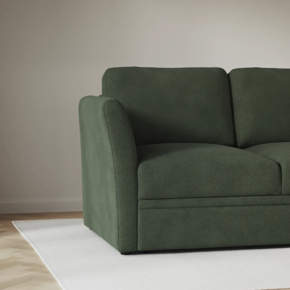 Öland - Bäddsoffa 3-sits, längsbäddad - Grön