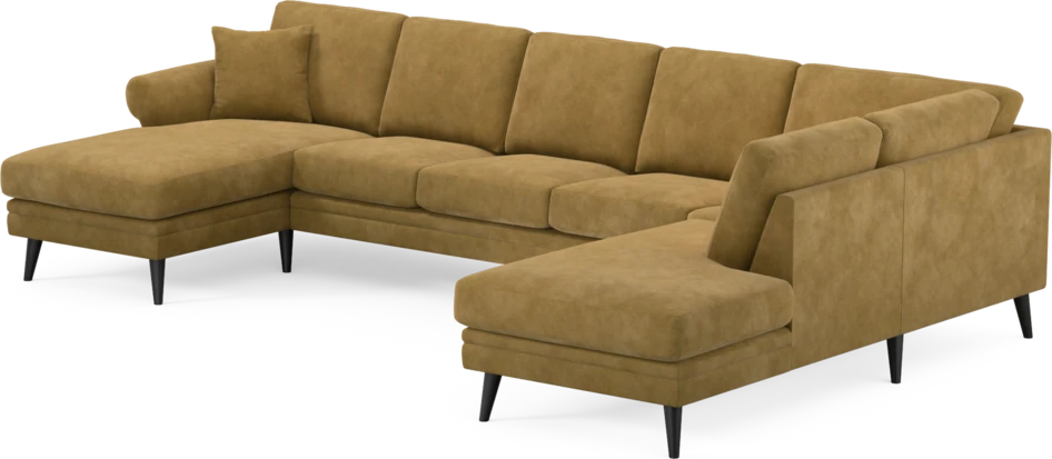 Eden - 3-sits soffa med schäslong vänster och divan höger - Gul