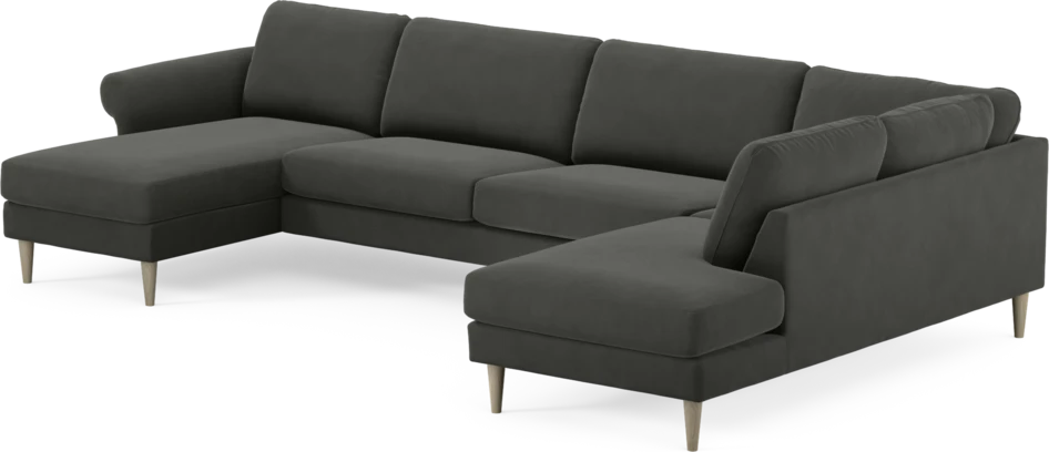 Bridge - 3-sits soffa med schäslong vänster och divan höger - Grå