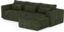 Ide - Bäddsoffa 3-sits med schäslong höger - Grön