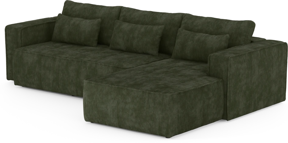 Ide - Bäddsoffa 3-sits med schäslong höger - Grön