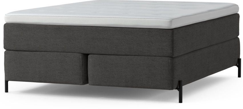 Delux Dream - Kontinentalsäng, dubbelsäng med bäddmadrass och sängben - Grå