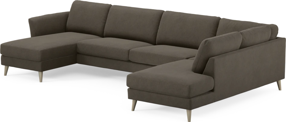 Bridge - 3-sits soffa med schäslong vänster och divan höger - Brun