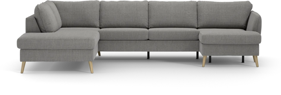 County - 3-sits soffa med divan vänster och schäslong höger - Grå