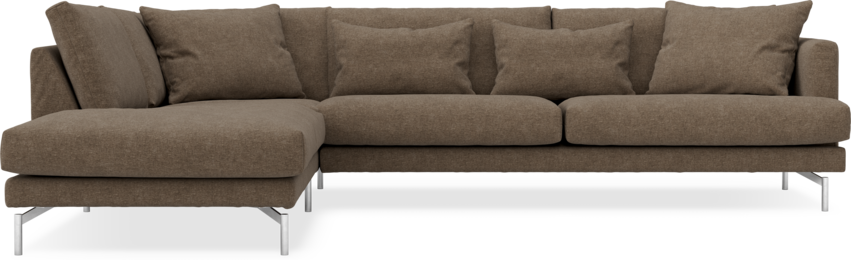 Harper - 3-sits soffa med divan vänster - Brun