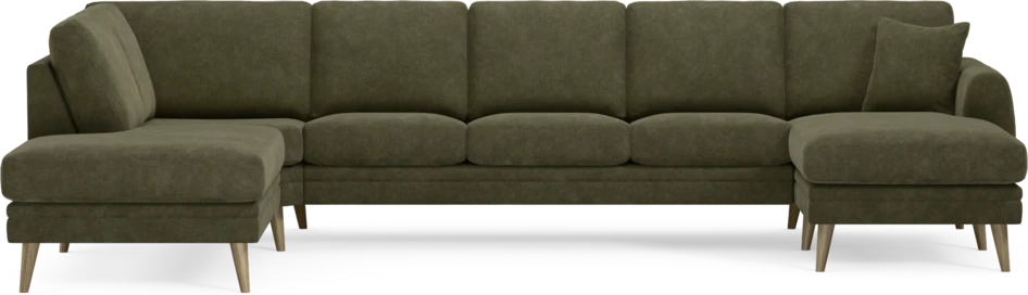 Eden - 3-sits soffa med divan vänster och schäslong höger - Grön