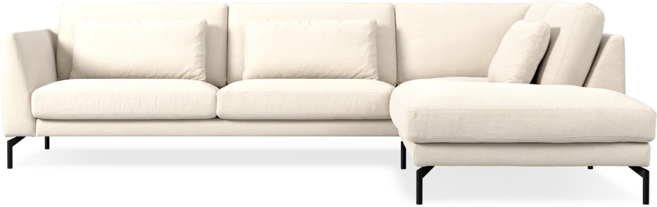 Willow - 3-sits soffa med divan höger, fast klädsel - Vit