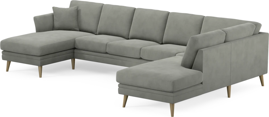 Eden - 3-sits soffa med schäslong vänster och divan höger - Grå