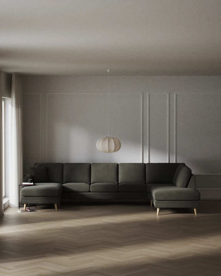 Eden - 3-sits soffa med schäslong vänster och divan höger - inspiration