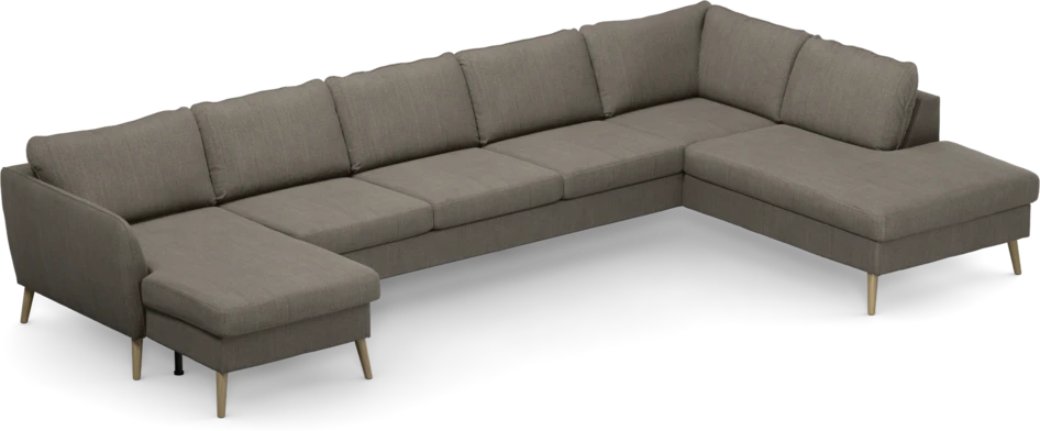 County - 4-sits soffa med schäslong vänster och divan höger - Brun